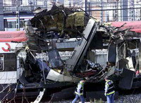 Vagón destruido el 11/03/2004 en Madrid